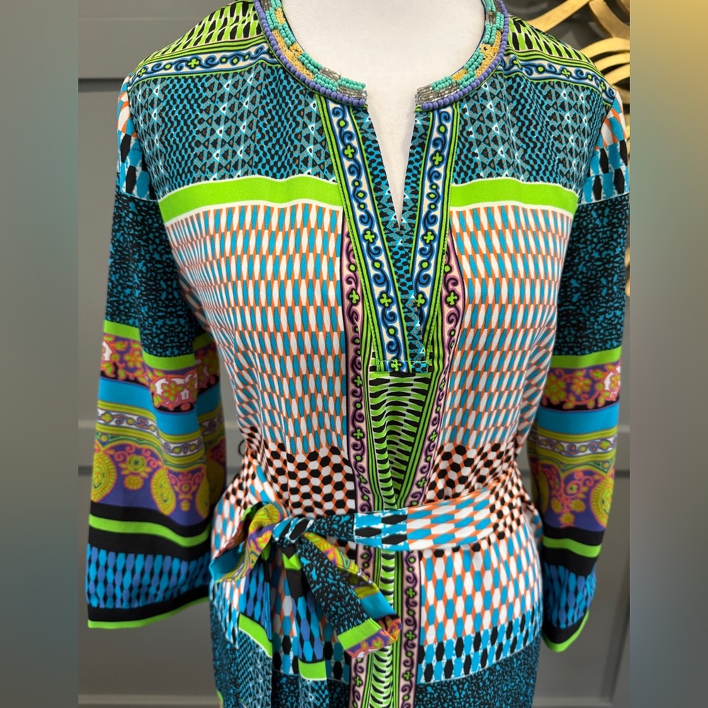 HALE BOB Beaded shirt dress multi-colored size small - Picture 3 of 12